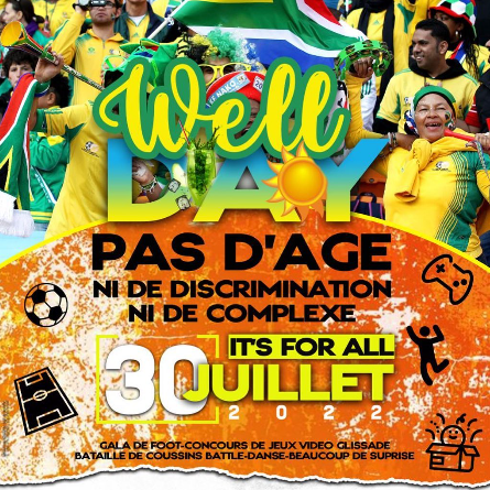 Well Day event flyer for a community day on 30 July