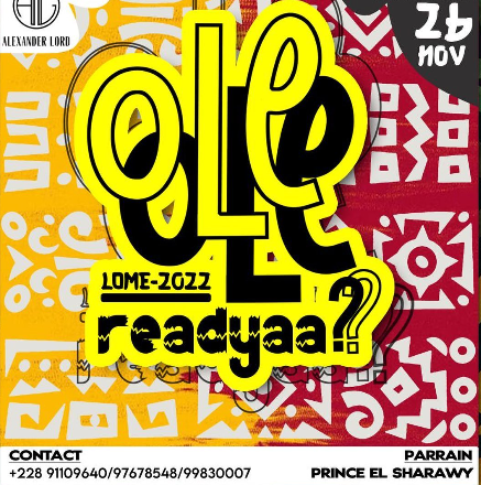 Ole Readyaa event flyer with bold yellow lettering